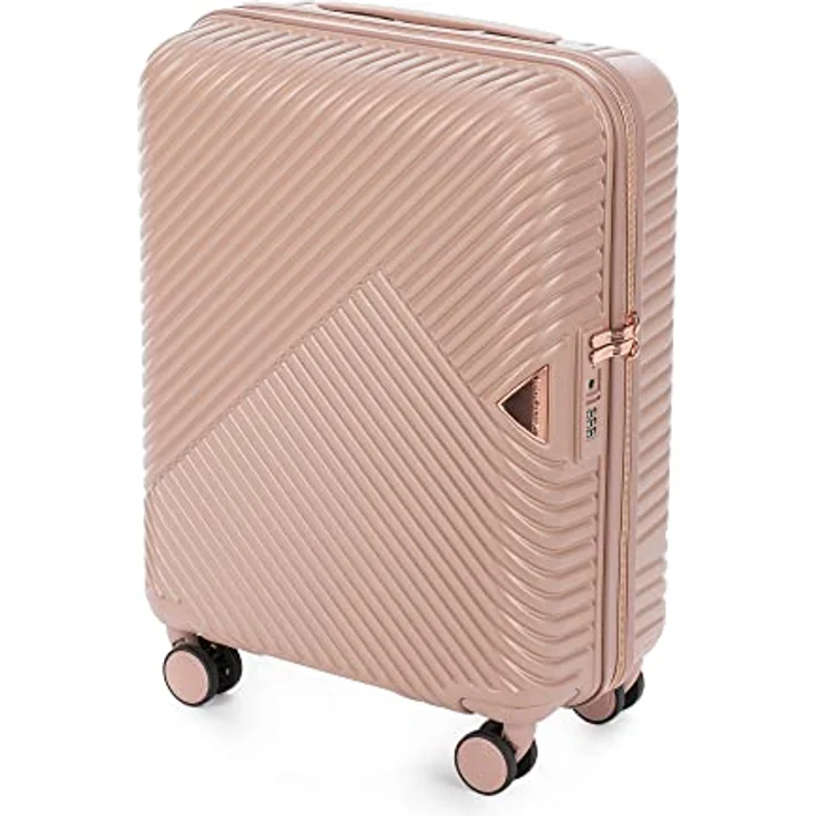 WITTCHEN Reisekoffer Trolley Kleiner Koffer Handgepäck Polycarbonate Hartschalen Trolley 4 Rollen Kombinationsschloss TSA Größe S Rosa – Bild 2