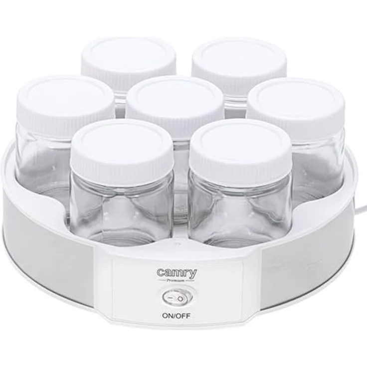 Camry CR 4519 Joghurtbereiter, Joghurt-Maker mit 7 Gläsern, Weiß/Silber, konstante Temperatur 42°C, 20W – Bild 3