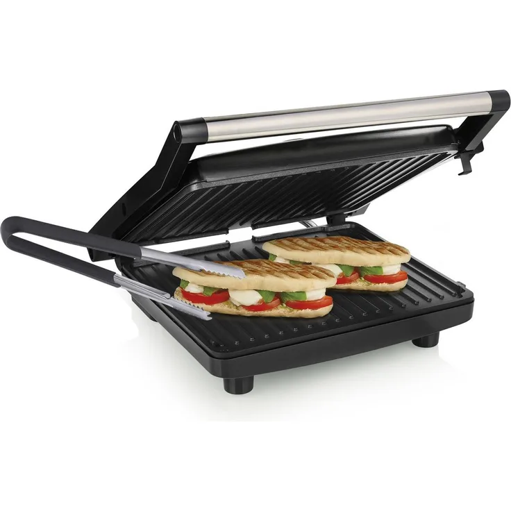 Setpoint Kontaktgrill 2000 W Elektro Low fat Indoorgrill XXL Panini Multigrill Snackmaker 30x26cm, Schwarz