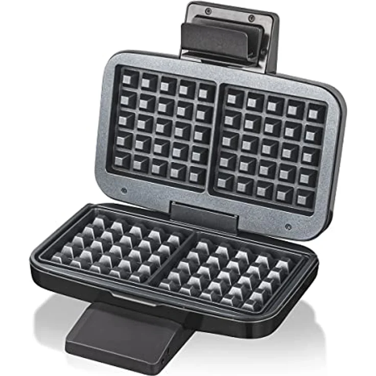 Cloer 1459 Brüsseler Waffeleisen, 1000 W, Backampel, stufenlos wählbarer Bräunungsgrad, schwarz-edelstahl - Preisvergleich – Bild 3