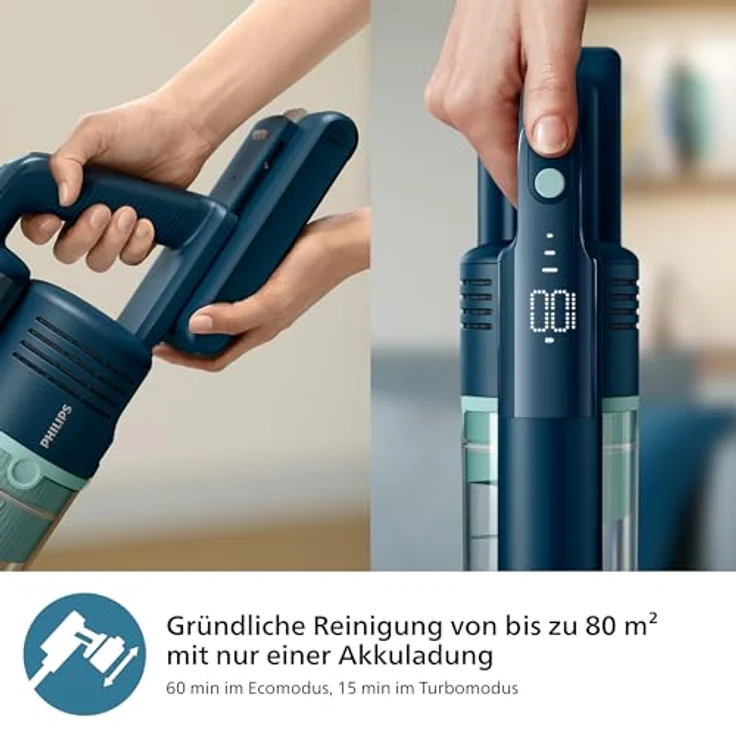 Versuni Philips 5000-Serie Kabelloser Staubsauger, Aqua-Modul, 60 Minuten Laufzeit, Korallrot – Bild 3