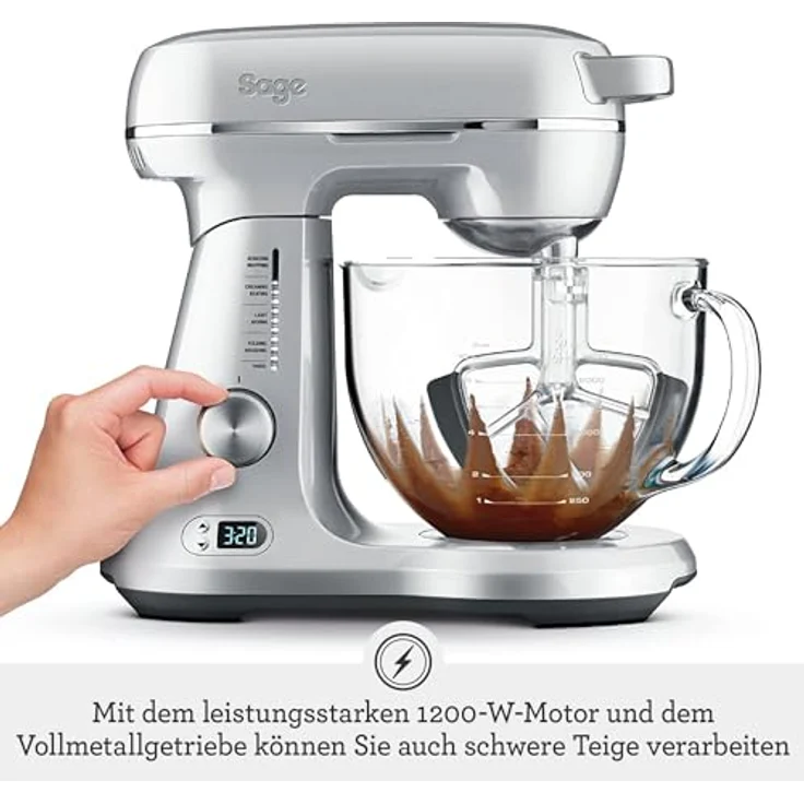 SAGE SEM825 the Bakery Boss Küchenmaschine mit 12 Geschwindigkeitsstufen, 1200 Watt – Bild 3