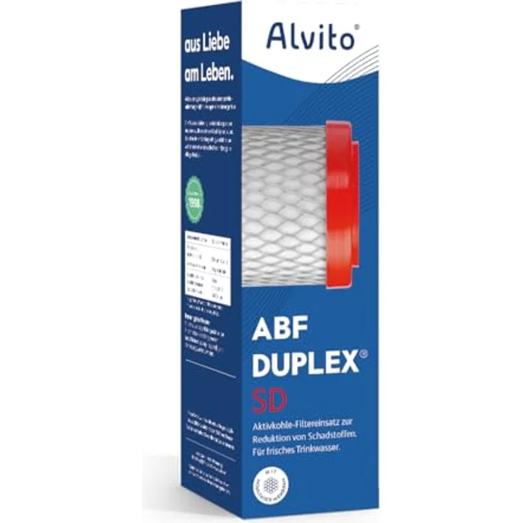 Alvito ABF Duplex SD Wasserfilter, Aktivkohle und Membran mit 0,15 µm Mikrofiltration, hohe Filterkapazität – Bild 4