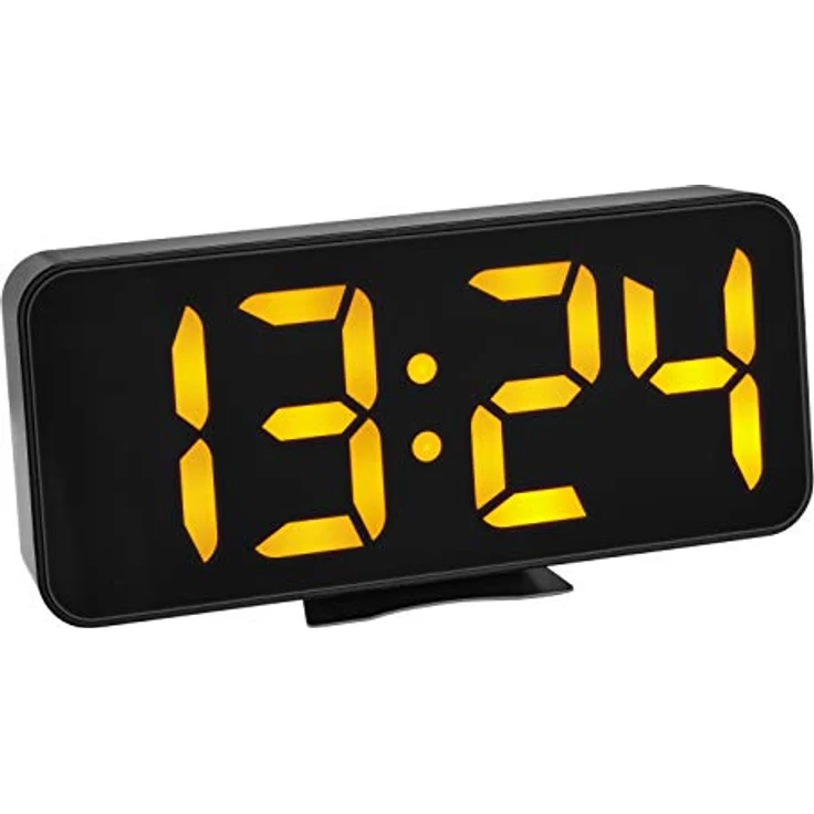 TFA Dostmann Digitaler Wecker, 60.2027.01, mit orangen LED-Ziffern, Anzeige von Innentemperatur, mit Weckalarm, schwarz, (L) 178 x (B) 36 x (H) 84 mm – Bild 1