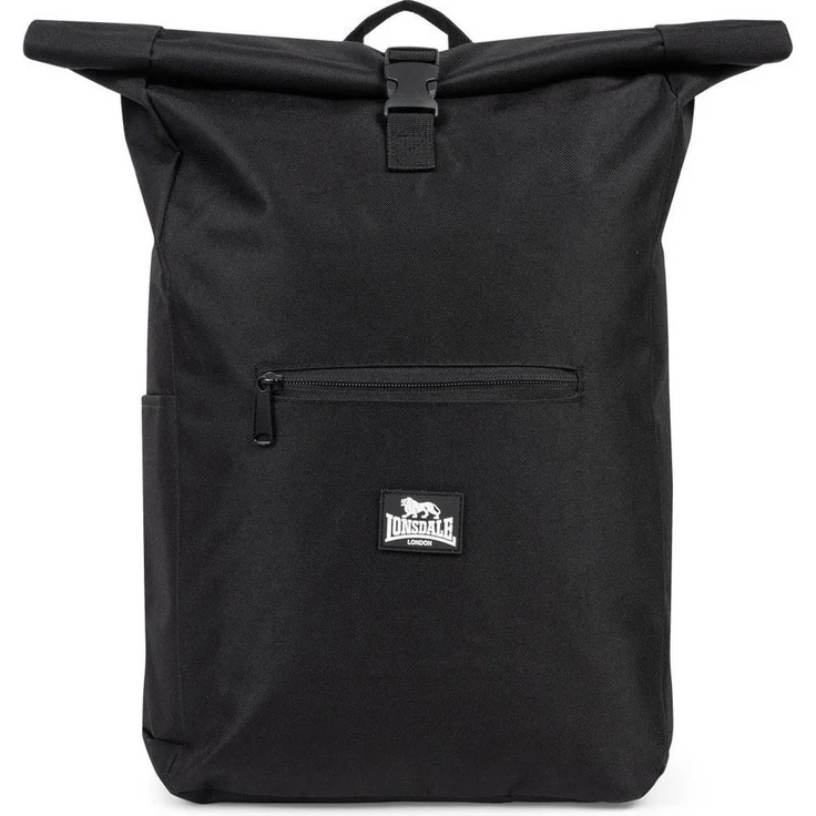 Lonsdale Bolney Freizeitrucksack, Rolltop Rucksack mit erweiterbarem Fassungsvermögen und gepolsterten Tragegurten, Schwarz – Bild 1