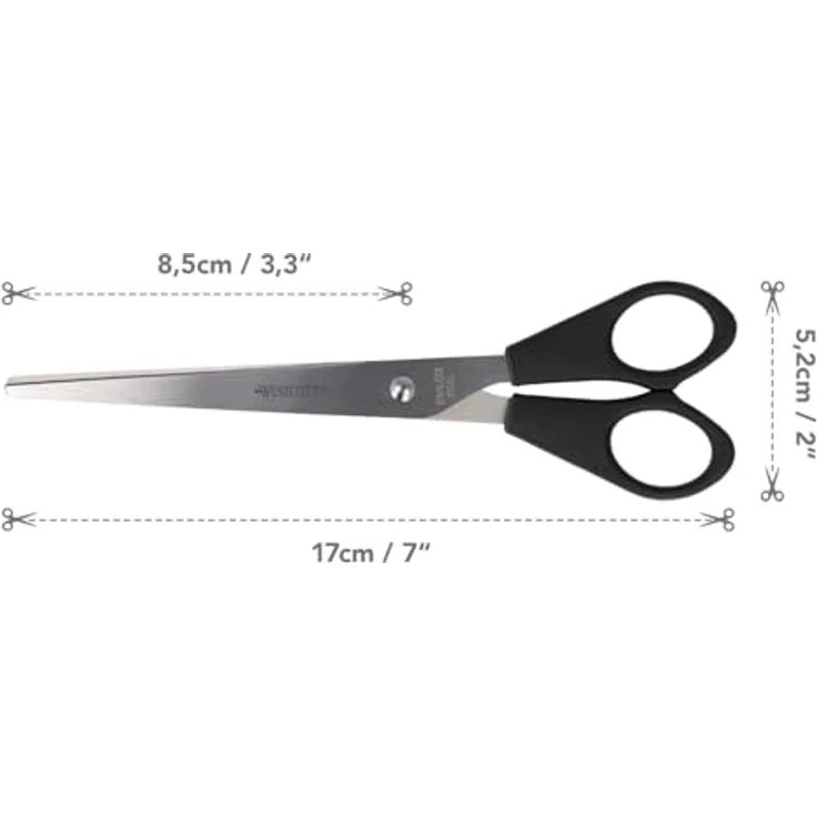 Westcott E-31170 00 Schere Büro, rostfrei, symmetrisch, 17 cm-7 Zoll, schwarz – Bild 3