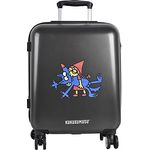 Bergner Kukuxumusu Reisekoffer, starr, 4 Räder, 56,5 x 42 x 21 cm, grau, Estándar, Zeitgenössisch, jugendlich und lustig