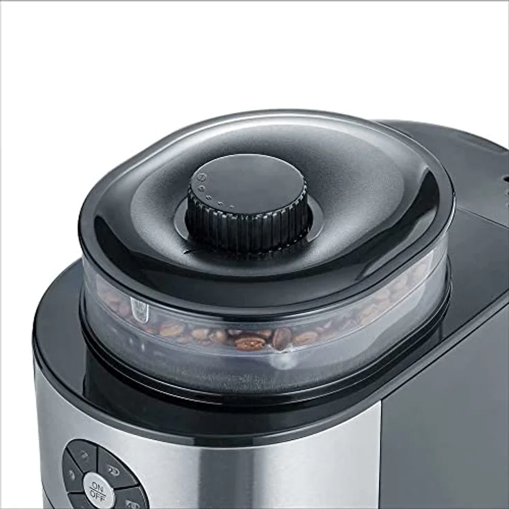 SEVERIN Kaffeeautomat mit integriertem Mahlwerk und Glaskanne, Für Kaffeebohnen und Filterkaffee, Automatische Abschaltung, bis zu 6 Tassen, KA 4811, Edelstahl-Schwarz – Bild 5