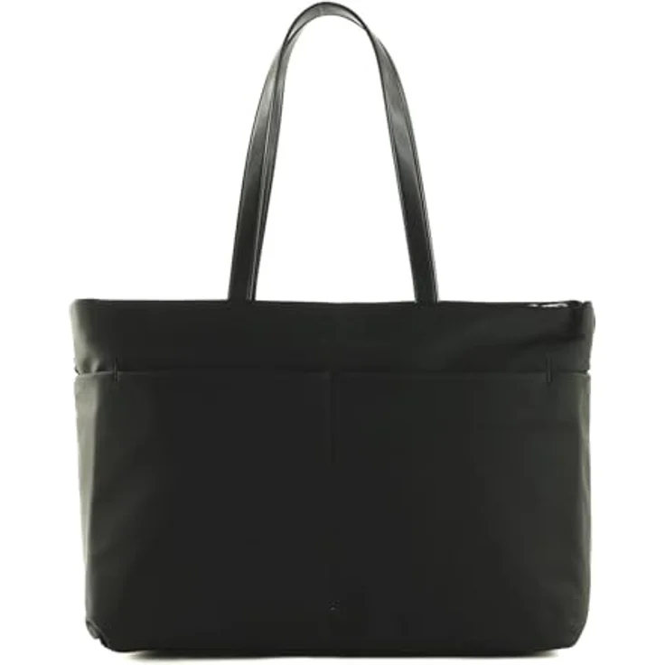 Mandarina Duck Hunter Shopper PC VCT42, businesstaugliche Einkaufstasche aus glänzendem Polyester mit Kunstlederdetails, schwarz – Bild 3