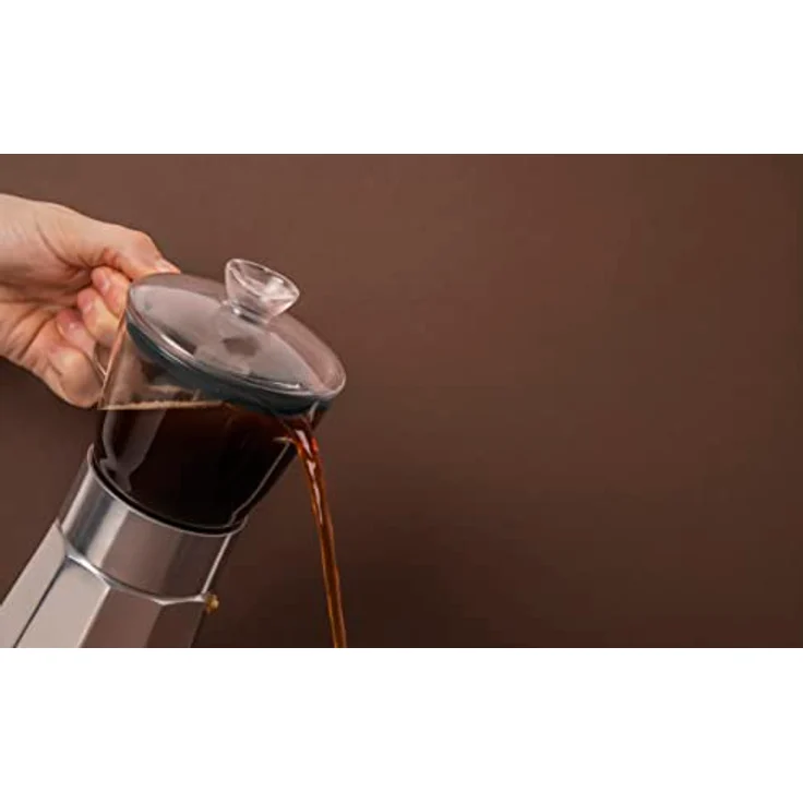 La Cafetière Espresso Maker, Espressokocher aus Aluminium, silber, für 6 Tassen, induktionstauglich, handwaschbar – Bild 5