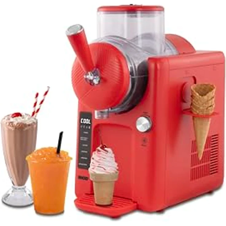 Unold 48953 Softeismaschine Sofie, Slush- und Softeis mit Kompressor, 2 L, 5 Programme, spülmaschinengeeigneter Behälter, rot: Tests, Infos & Preisvergleich