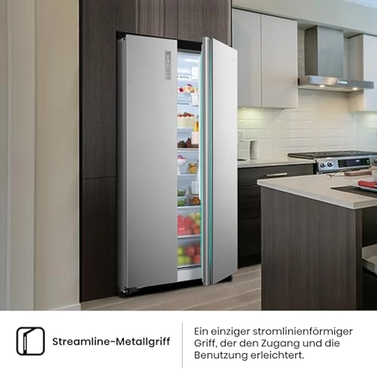 Hisense RS677N4BID Side-by-Side-Kühlschrank, freistehend, edelstahl, Energieklasse D – Bild 15