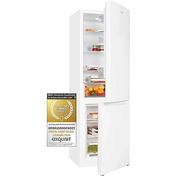 Exquisit Kühl-Gefrierkombination KGC320-95-E-040C weiss | 315 L Nutzinhalt | 60cm Breite | Kühl-Gefrier-Kombination | Türanschlag wechselbar – Bild 1