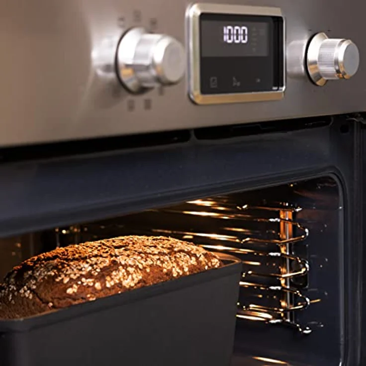 Navaris Gusseisen Brotbackform mit Deckel - 34 x 13 x 13cm - Kastenform Backform Auflaufform - Dutch Oven rechteckig mit Griff zum Brot Backen und Kochen – Bild 2