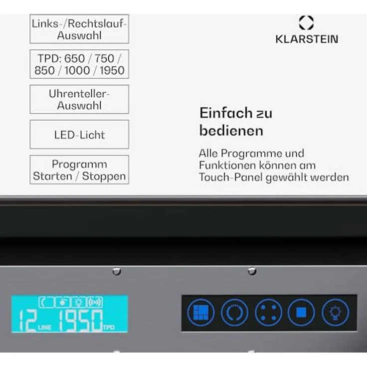 Klarstein Uhrenbeweger Valmont 6+4, eleganter Uhrenkasten für 10 Automatikuhren mit Touch-Panel und Key Lock, schwarz – Bild 6