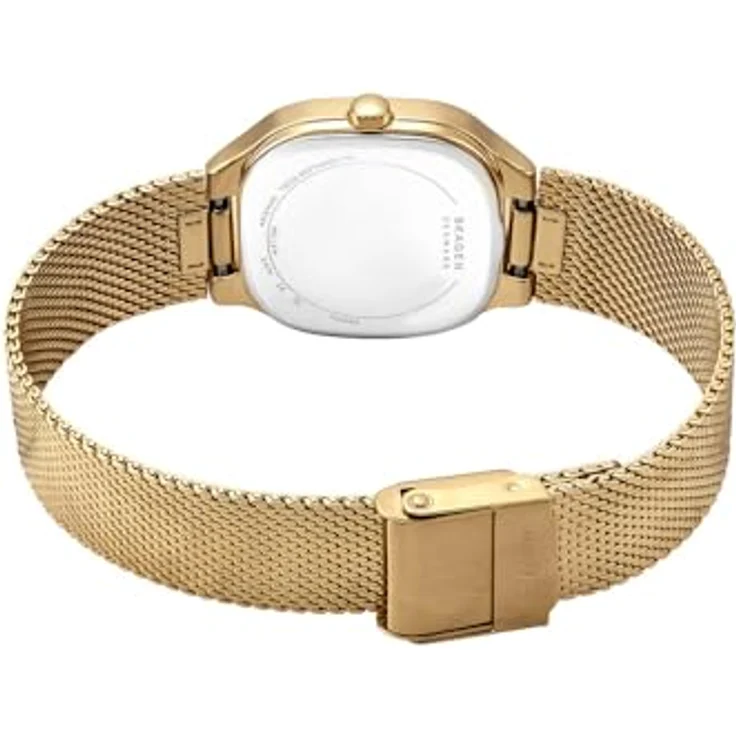 SKAGEN Quarzuhr MELLEM LILLE SKW3164, Damen-Armbanduhr mit goldfarbenem Edelstahlarmband und quadratischem 28-mm-Gehäuse – Bild 6