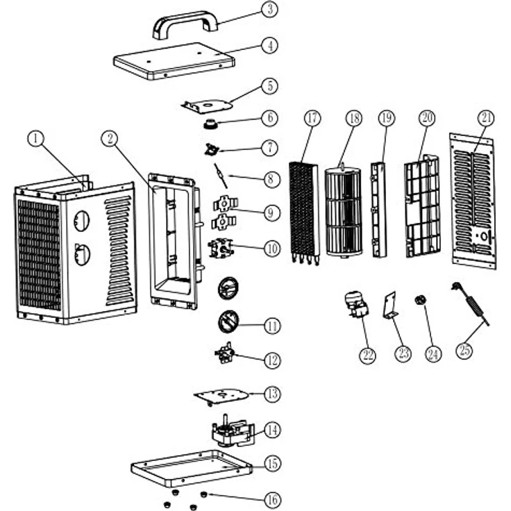 ALLEGRA Heizstrahler Heizlüfter 2Kw 2000 Watt Zeltheizung Radiator Elektroheizung Elektroheizer Bauheizer Elektrisch Heizung H22 mit Thermostat, 230V 50Hz, Keramik Heizspiralen, Überhitzungsschutz, 0-30°C Thermostat, 2 Heizstufen, Lüfterstufe, 160x205x322 mm, 2,7 Kg, Schwarz – Bild 5