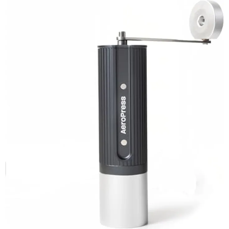 AeroPress Manuelle Kaffeemühle, Tragbare Handmühle mit titanbeschichteten Kegelmahlwerken, 60 Mahlgradeinstellungen, Kompakte Reisekaffeemühle für AeroPress, Espresso, French Press, Moka-Kanne