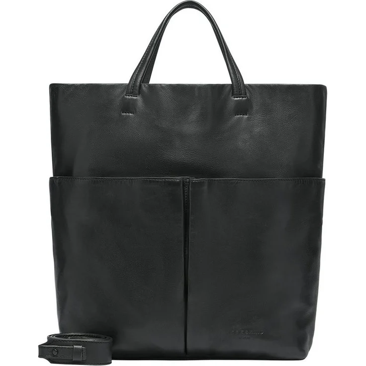 Liebeskind Berlin Shopper Tote L HERA SHEEP NATURAL, Leder Einkaufstasche in nativem Schafsfell-Look, schwarz – Bild 1