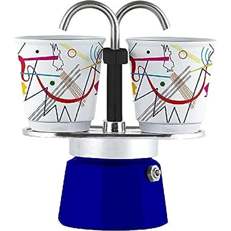 Bialetti Espressokocher-Set Mini 3-tlg. Express Kandinsky für 2 Tassen, Espresso, Espressokanne, Kaffeebereiter, Bunt, 90 ml, 1407 – Bild 2