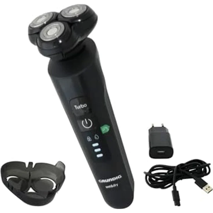 GRUNDIG 3-Kopf Herren Rasierer Rotation Nass und Trocken Akku Rasierapparat, 85% recycelbares Kunststoffgehäuse – Bild 1