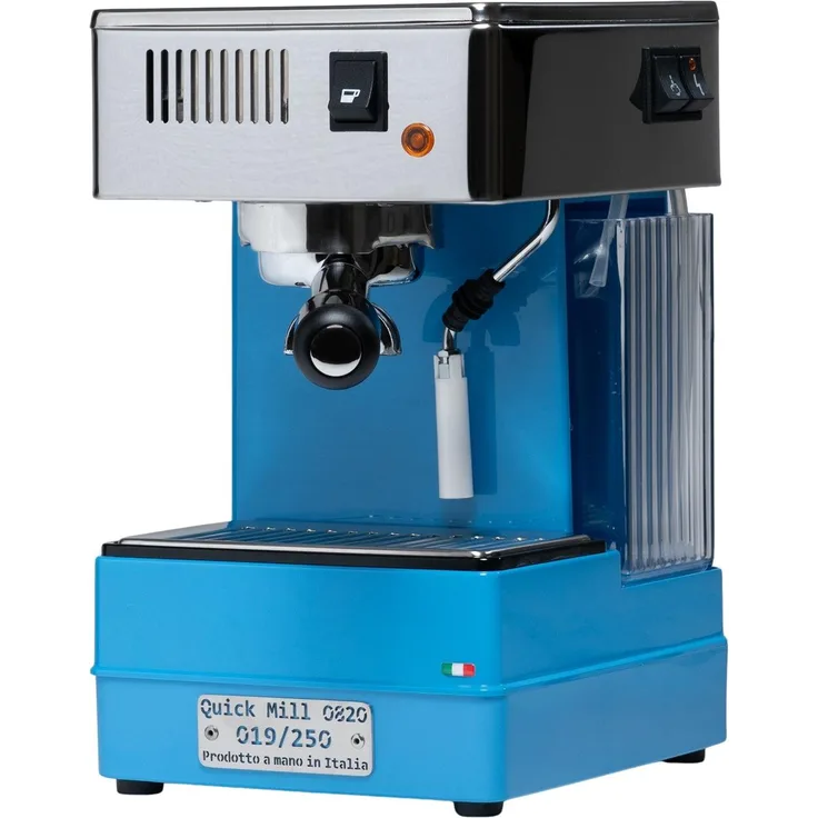 Quick Mill 0820 Stretta AZZURO, Siebträger Espressomaschine in Blau, limitierte Edition