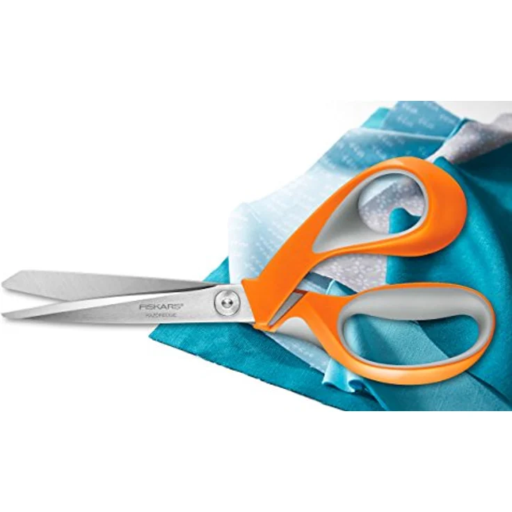 Fiskars Stoffschere, Länge: 21 cm, Rostfreie Stahl-Klinge-Kunststoff-Griffe, Orange, RazorEdge, 1014579 – Bild 6