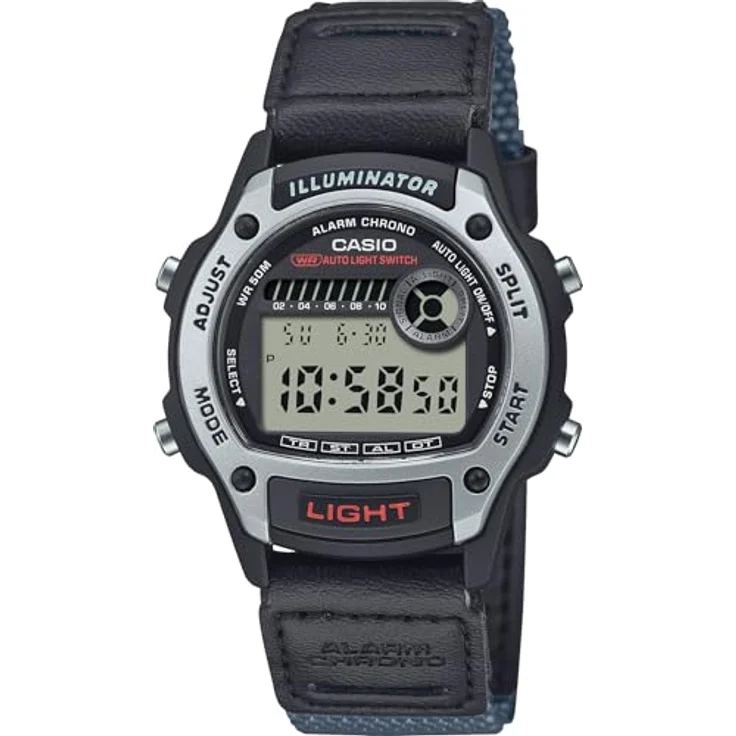 Casio W-220HF-8AVEF, Quarzuhr Alarm-Chrono für Damen und Jugendliche mit schwarzem Kunststoffarmband, anthrazit Zifferblatt, Stoppuhr und Beleuchtung – Bild 2