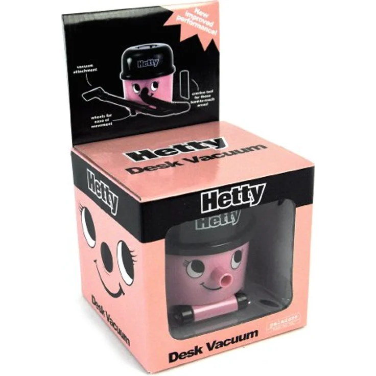 Paladone Hetty Hoover Schreibtischstaubsauger, pinkfarbener Mini-Computer- & Tastaturreiniger mit 30cm Schlauch, tragbar und leicht – Bild 3