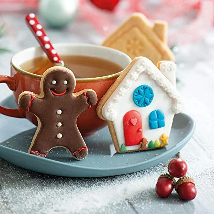 DECORA 0255094 AUSSTECHER AUS KUNSTSTOFF GINGERBREAD MAN & HOUSE 2-TLG. – Bild 3
