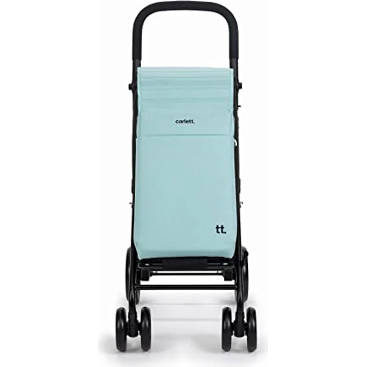 Carlett - Einkaufstrolley, Faltbarer Supermarkt-Trolley, mit 4 regenfesten Rädern und einem großen Fassungsvermögen von 25kg, 50L Haupttasche, 10L Thermotasche und Hecktasche - Farbe: Grün – Bild 2