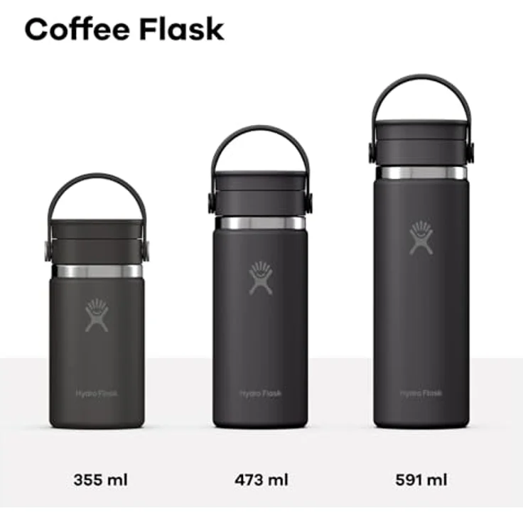 Hydro Flask Wide Flex Sip Lid Coffee 355 ml (12 oz), Auslaufsicher, isoliert, hält Getränke 24 Std. kalt & 12 Std. heiß, passend für Becherhalter, Capri Blue – Bild 3