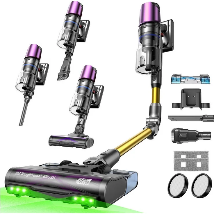 Ultenic Akku-Stielstaubsauger, kabellos, Saug- und Wisch-Funktion, 85 kPa, 70 Minuten Laufzeit, flexible Nutzung mit LED-Beleuchtung