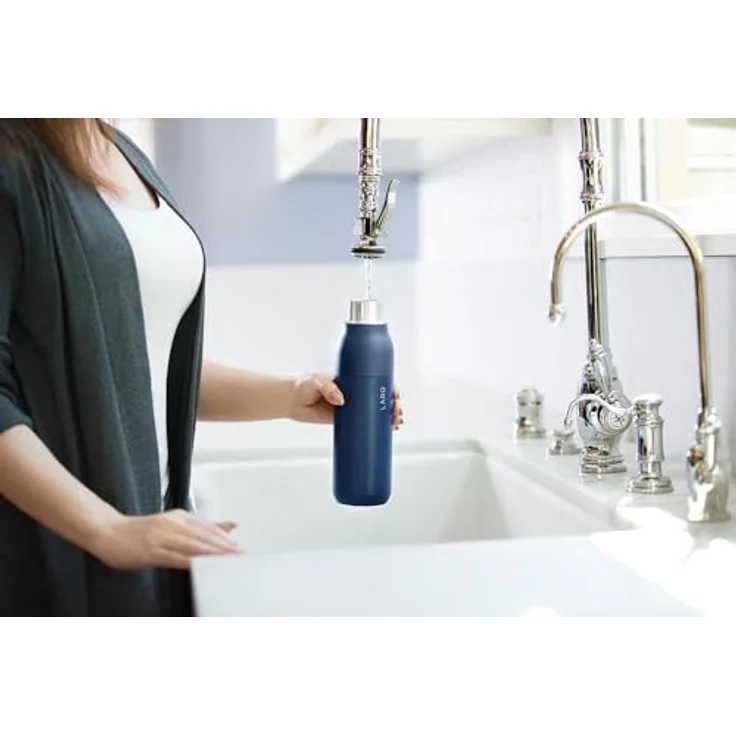 LARQ Bottle PureVis Monaco Blue 740ml rostfreier Stahl UV-C-LED Thermosflasche – Bild 7