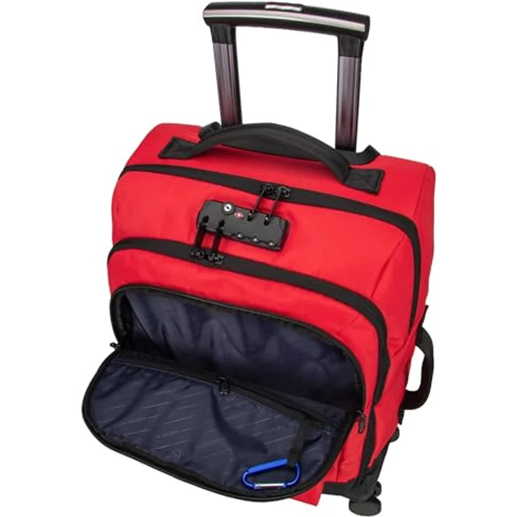 Cabaïa Trolley Soft Suitcase, 4 Rollen, Handgepäck geeignet, 35 x 55 x 21 cm, mit TSA-Zahlenschloss und praktischer Innenorganisation, Farbenvielfalt – Bild 4