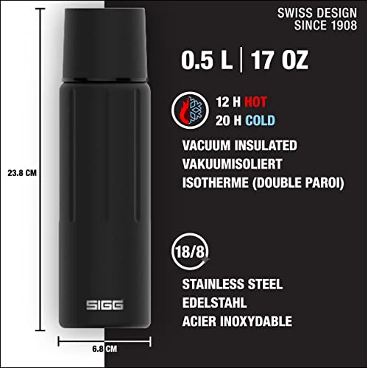 SIGG Gemstone IBT Thermo Trinkflasche (0.5 L), isolierte Trinkflasche, auslaufsichere Thermo-Flasche aus Edelstahl – Bild 2
