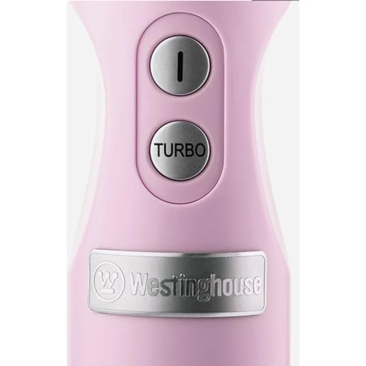 Westinghouse Retro Stabmixer, 4 Geschwindigkeitsstufen, Turbofunktion, 2 Flügelmesser, Edelstahl, Ergonomischer Griff, Abnehmbarer Stab, Aufbewahrungstasche, 600 Watt, pink – Bild 2