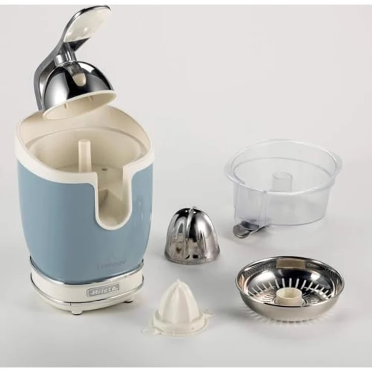 Ariete 413 Vintage Elektrische Zitruspresse mit professionellem Hebel, 2 Kegel für große und kleine Früchte, tropffreier Ausguss, leiser Motor, professionelles Pressen, Metallgehäuse – Bild 8