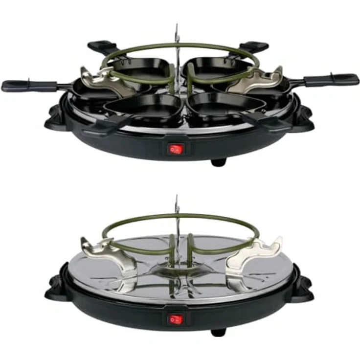 Alpina Raclette Grill 800W, mit abnehmbarer Grillplatte für geselliges Kochen – Bild 3
