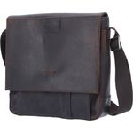 Strellson Umhängetasche Brick Lane Jeremy darkbrown, Leder, verstellbarer Schultergurt, standfest