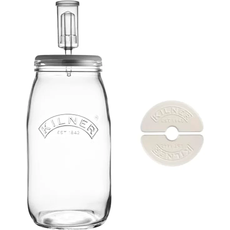 KILNER Create & Make Fermentierset - für das einfache Haltbarmachen von Gemüse, im 3 Liter Glas mit Gärungsdeckel – Bild 2
