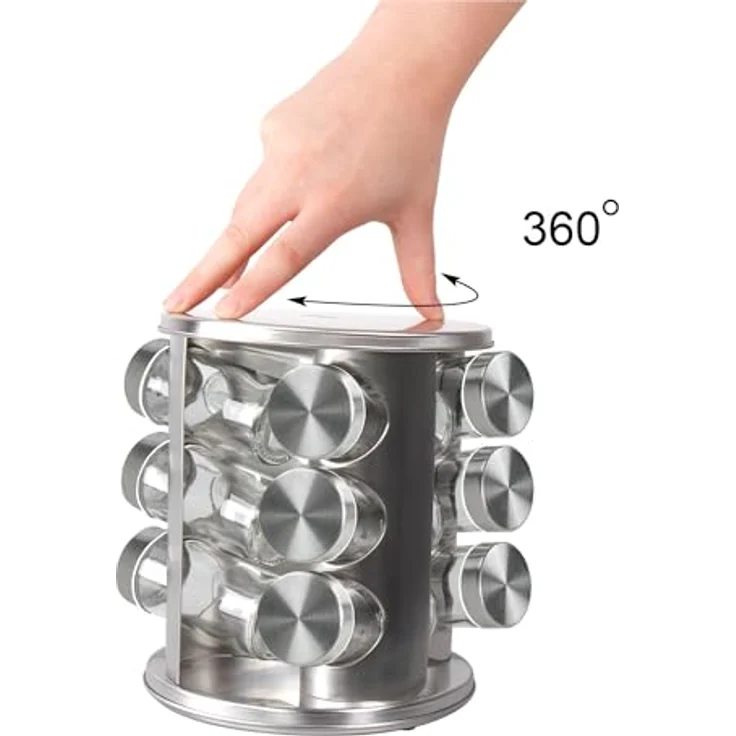 STONELINE Gewürzregal, Edelstahl mit 12 Glasflaschen – Bild 6