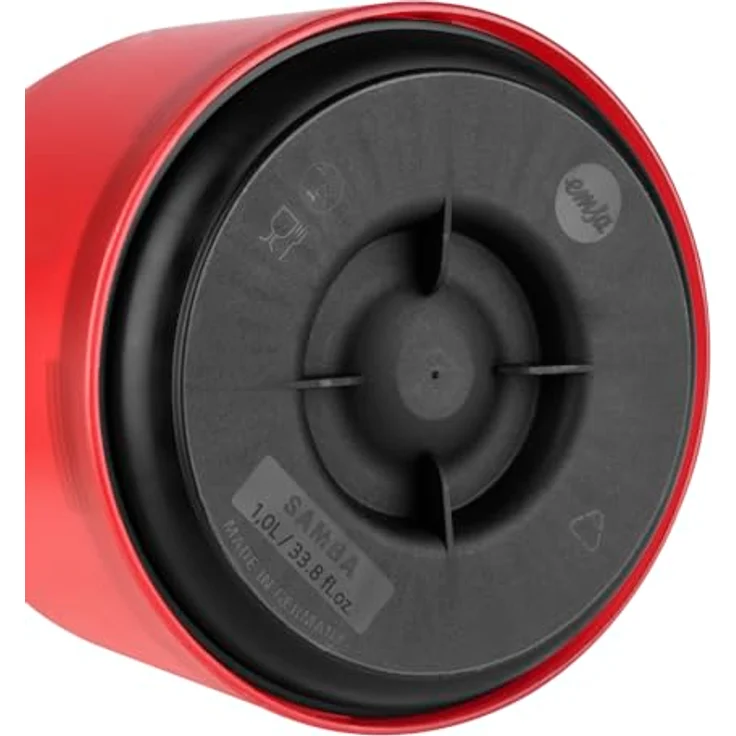 Emsa 504232 Samba Isolierkanne (1 Liter, Quick Press Verschluss, 12h heiß, 24h kalt) rot – Bild 3