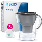 Brita Wasserfilter Marella graphit (2,4l) inkl. 3x MAXTRA PRO All-in-1 Kartusche, Wasserfilter, Grau