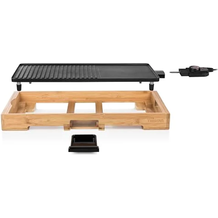 Tristar BP-2641 Grill XL-Kombinierter Teppanyaki-51 x 25,4 cm, Rost, Bambus, Schwarz – Bild 3