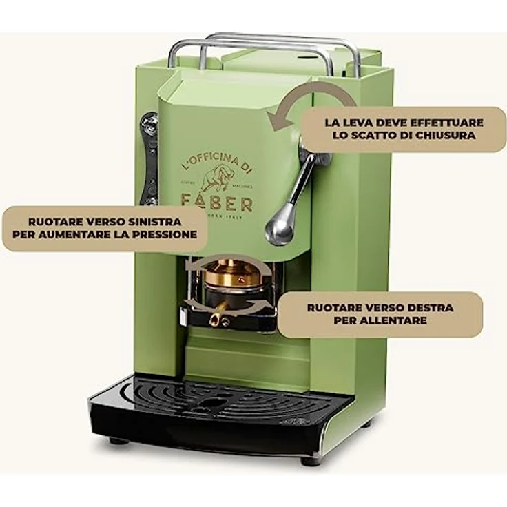 Faber Coffee Machines Pro Deluxe Espressomaschine ESE Pad 44 mm, einfache Reinigung, Tassenwärmer, schnelles Aufheizen, elegantes Design – Bild 6