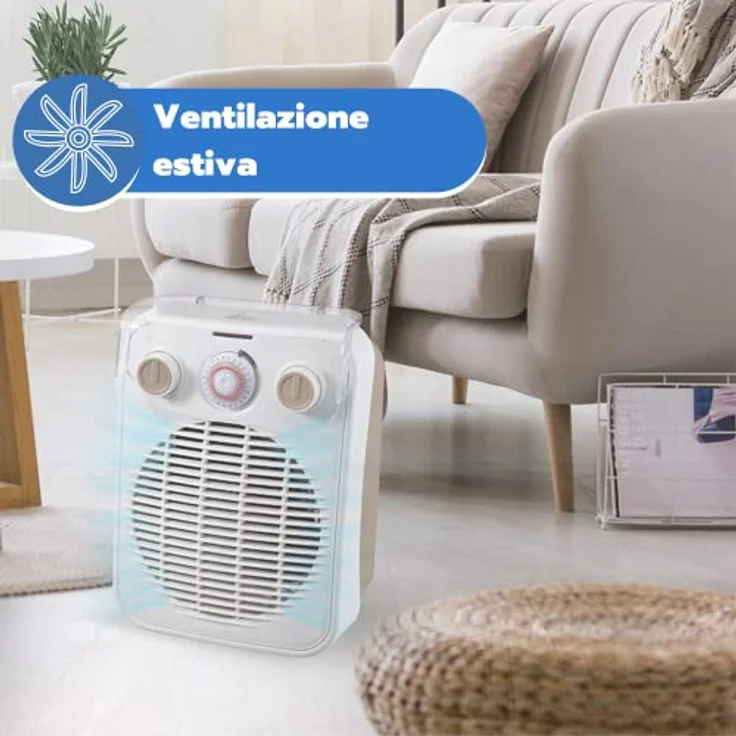 Ardes AR4F10TI Verkabelter Heizlüfter CHRONOS, 2000W mit Eco/Komfort-Modus, Raumtemperatur-Thermostat, tragbar mit 24H Timer, flüssigkeitsdicht – Bild 5