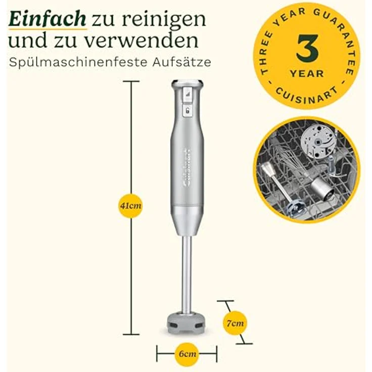 Cuisinart Power Blend Stabmixer, 400 Watt, BPA-frei, inkl. 700 ml Behälter und 950 ml Küchenmaschinen-Aufsatz, kratzfest – Bild 10