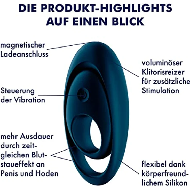 Satisfyer Penisring Glorious Duo wasserdicht, wiederaufladbar, Silikon, für Penis und Hoden, 12 Vibrationsprogramme, hautfreundlich – Bild 2