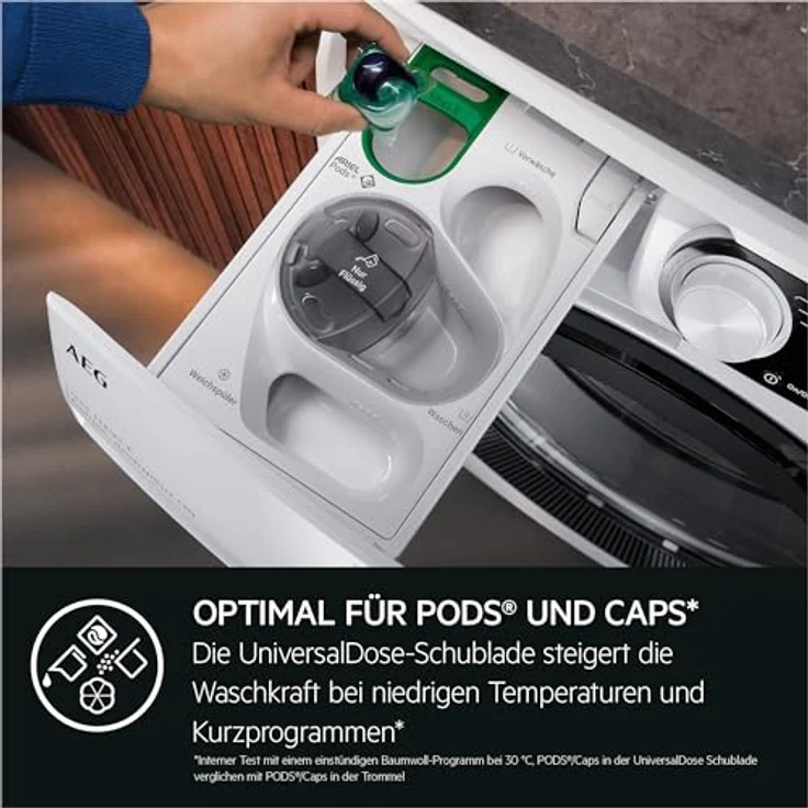 AEG WiFi Waschtrockner LWR7E70610, 11 kg Waschen, 7 kg Trocknen, Serie 7000 ProSteam, NonStop 1kg-in-1h, Mengenautomatik, 1600 U/min - EEKL D/A - ProSteam Auffrischfunktion mit Dampf - Weiß – Bild 5